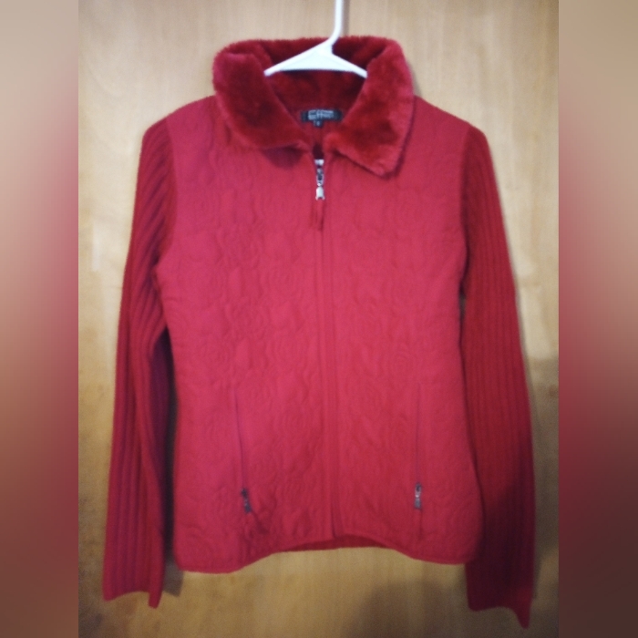 Red Jacket With Faux Fur Collar